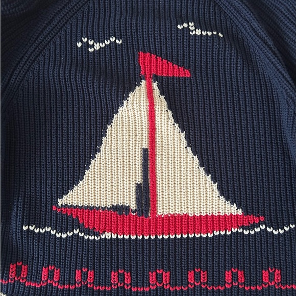 New The Great Lodge Sailboat Cardigan Size 3 Large - Picture 6 of 8